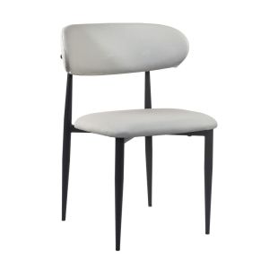 Silla para Comedor Restaurante Metalica Piel Sintética Acolchado Doha Gris