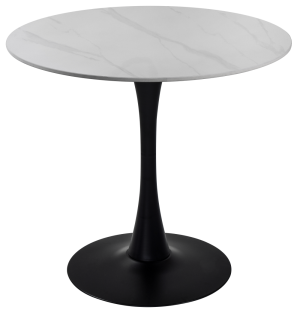Mesa Redonda de Piedra Sintetizada 80 cm Mármol Blanco