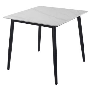 Mesa Cuadrada de Piedra Sintetizada 80x80 cm Marmol Blanco