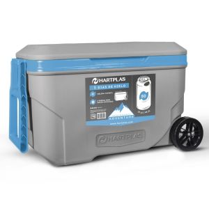 Hielera Grande con Ruedas 80 Latas Modelo Everest Adventure Color Gris Azul