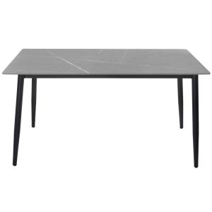 Mesa Rectangular Grande de Piedra Sintetizada 140x80 cm Marmol Gris