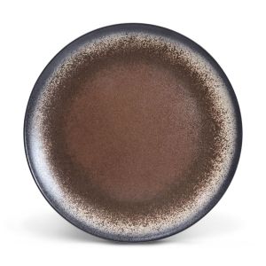 Plato Redondo Para Banquete Color Oxido Texturizado 26.5 CM Diametro