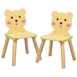 2 Sillas de Madera Cara de Oso 