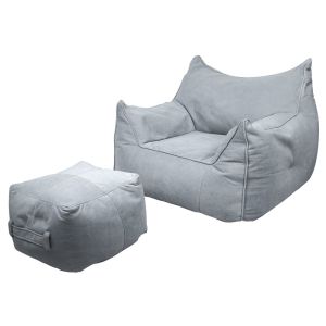 Sofa Tipo Puff con Reposapies color Gris