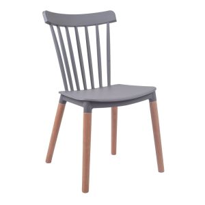 Silla Plastica Gris Respaldo Rayas
