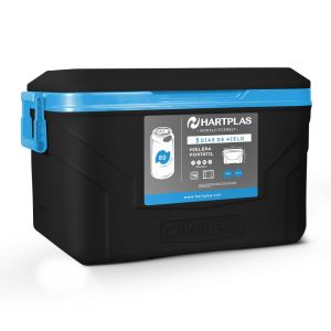 Hielera Grande Portatil 80 Latas Modelo Everest Color Negro Azul