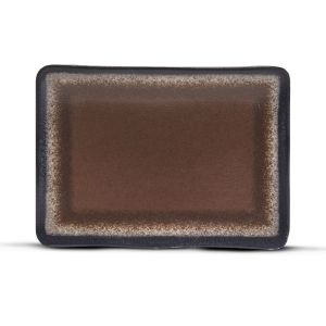 Plato Rectangular Plano Para Sushi Color Oxido Texturizado 16.4 x 11.6 CM