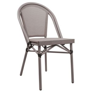 Silla Aluminio tipo Rattan Oval Gris