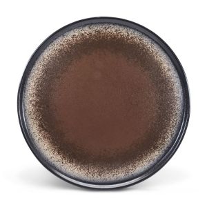 Plato Redondo Plano Para Banquete Color Oxido Texturizado 29.6 CM Diametro