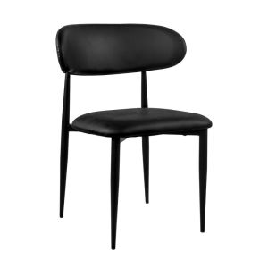 Silla para Comedor Restaurante Metalica Piel Sintética Acolchado Doha Negro