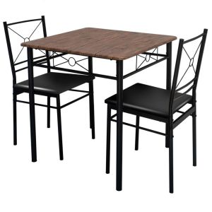 COMEDOR COLOR MADERA 2 SILLAS CON COJIN 