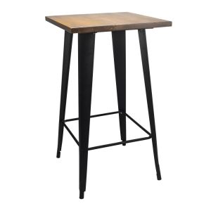 Mesa Bar de Madera Estilo Tolix 60x60 cm