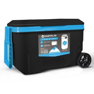 Hielera Grande con Ruedas 80 Latas Modelo Everest Adventure Color Negro Azul