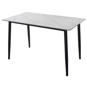 Mesa Rectangular de Piedra Sintetizada 120x70 cm Marmol Blanca