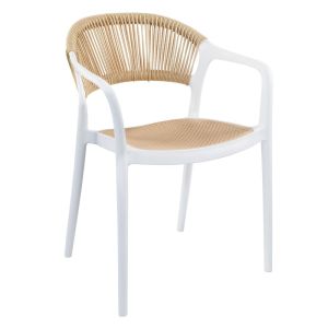 Silla para Exterior Plastico Blanco Ratan
