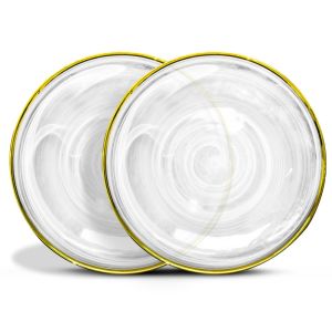 Juego de 2 Platos de Vidrio Modelo Optic