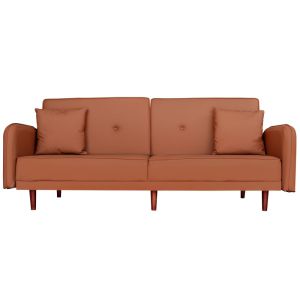 Sofa Cama Modelo Sacramento Cafe Tela Vinipiel