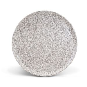 Plato Redondo Plano Para Banquete Color Beige Texturizado 24 CM Diametro
